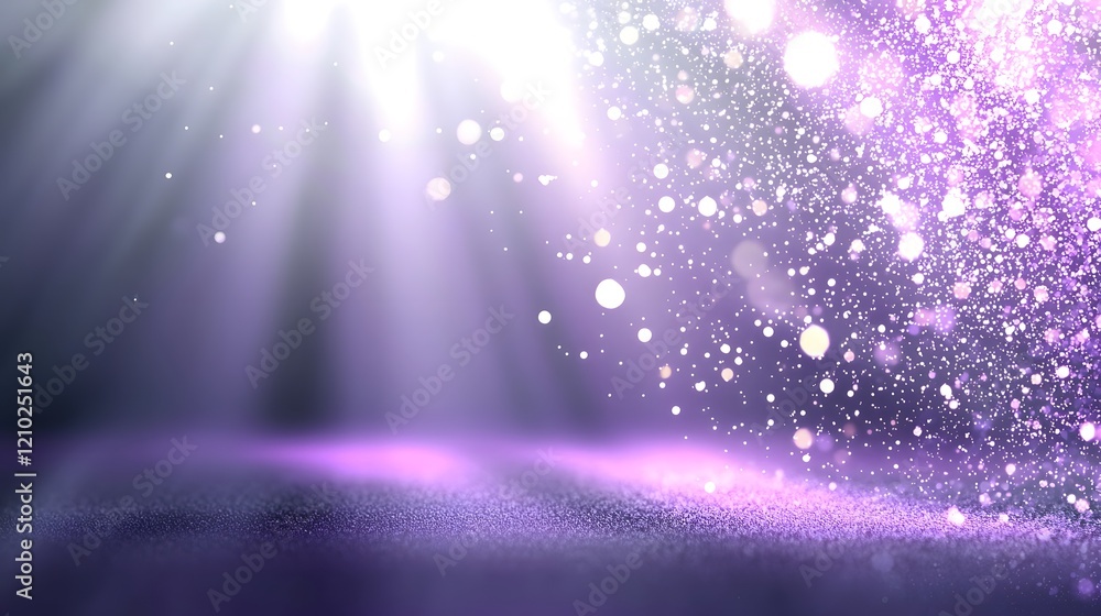 Poster Dreamy gradient filled background with blurred edges accented by soft luminous light rays in shimmering shades of purple violet and lavender  Ethereal