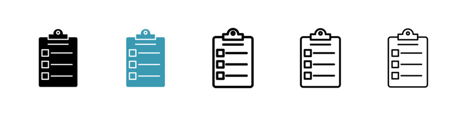 Check list icons collection in black and blue colors
