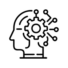 machine learning icon, machine learning line art - simple line art of machine learning, perfect for machine learning logos and icons
