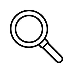 magnifying glass icon, magnifying glass line art - simple line art of magnifying glass, perfect for magnifying glass logos and icons