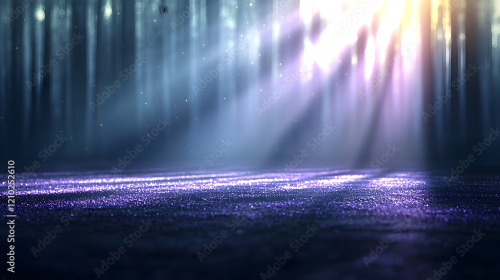 Leinwandbilder Ethereal Gradient Purple Abstract Background with Glowing Light Rays and Soft Shadow Textures  Mesmerizing digital artwork featuring a serene and captivating gradient purple backdrop enhanced by soft