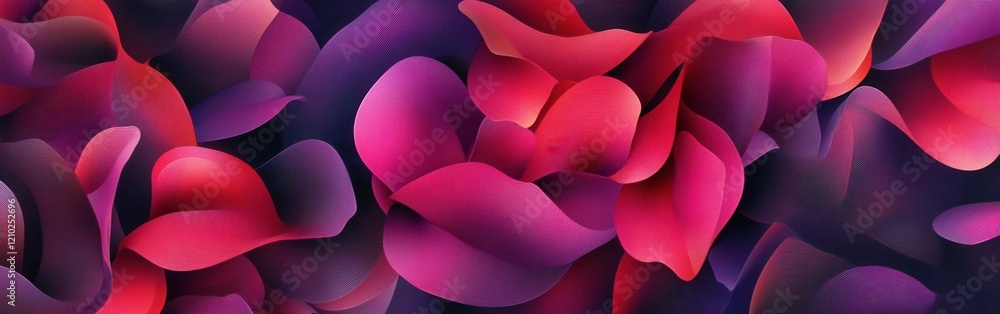 Poster vibrant abstract pattern showcasing bright magenta tones and flowing shapes in a dynamic composition