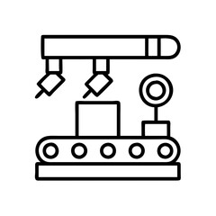 manufacturing icon, manufacturing line art - simple line art of manufacturing, perfect for manufacturing logos and icons