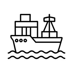 Obraz premium marine industry icon, marine industry line art - simple line art of marine industry, perfect for marine industry logos and icons