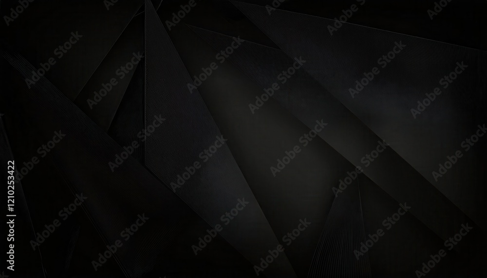 Aufkleber minimalist black abstract geometric background with layered textured folds and sharp shapes, ideal for modern design projects or branding

