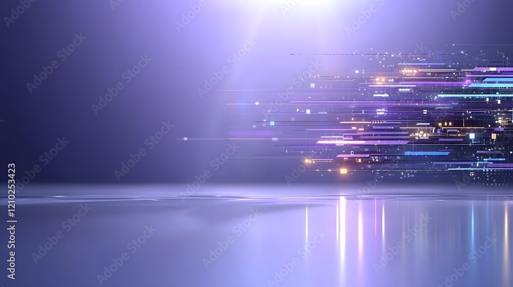 Poster Captivating abstract background with a gradient of vibrant purple hues complemented by delicate light rays and gentle shadow play creating a depth of visual interest and an elegant