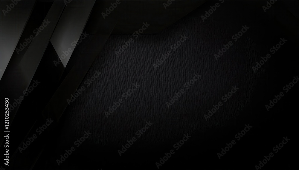 Aufkleber minimalist black abstract geometric background with layered textured folds and sharp shapes, ideal for modern design projects or branding

