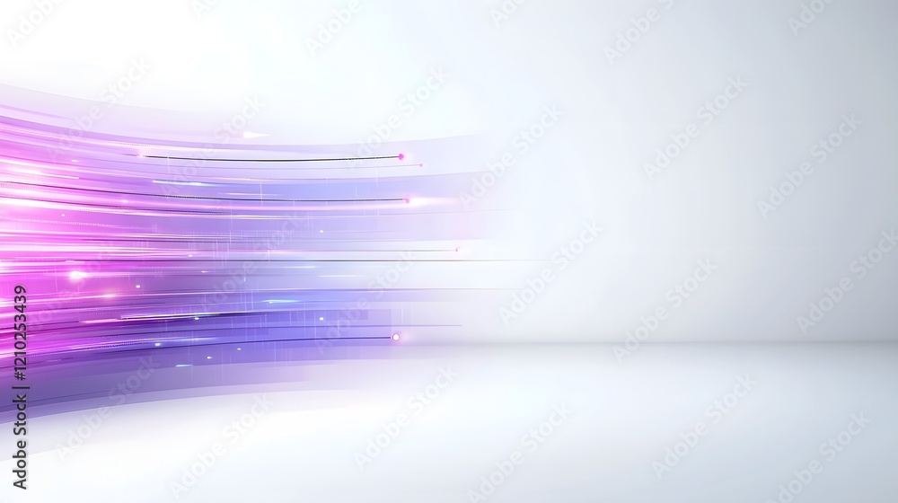 Poster Captivating abstract background featuring a dynamic composition of gradient light rays and shadow effects in a mesmerizing array of vibrant purple hues creating an elegant ethereal