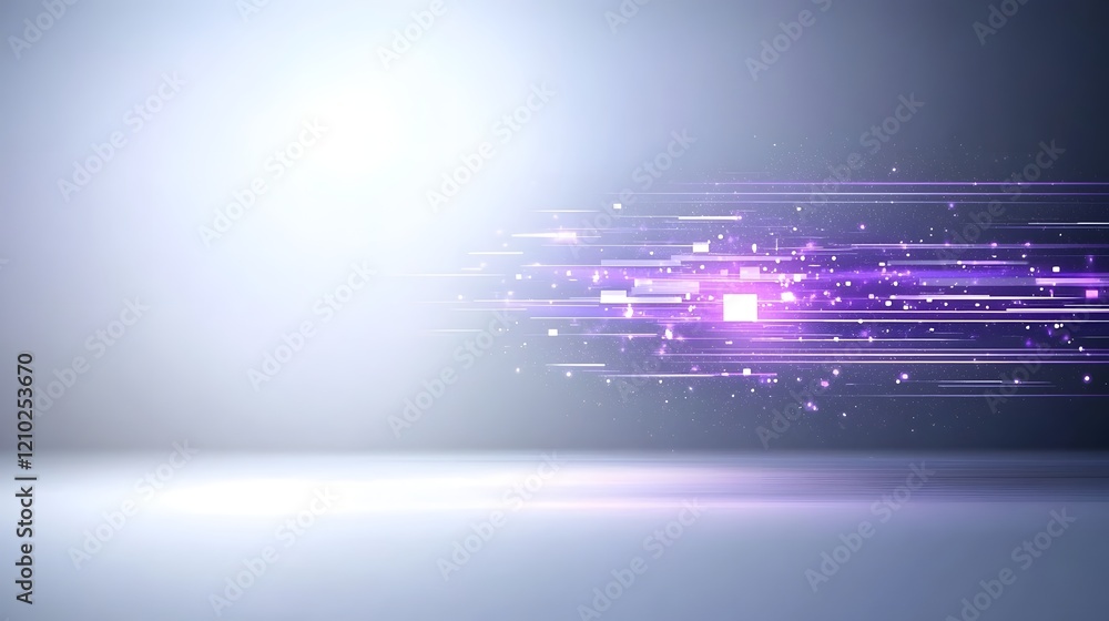 Leinwandbilder Blurred purple abstract background featuring a dynamic gradient of light rays and shadow effects creating an elegant and futuristic composition  The image has a shimmering