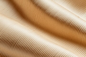 Luxurious Beige Corduroy Fabric Texture Close Up