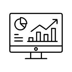 marketing dashboard icon, marketing dashboard line art - simple line art of marketing dashboard, perfect for marketing dashboard logos and icons