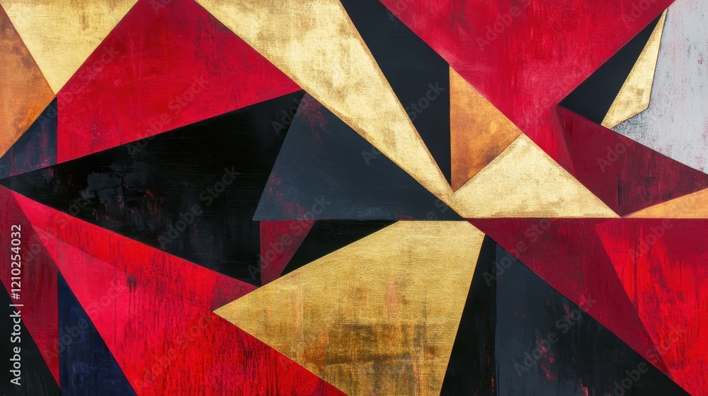 Aufkleber geometric abstraction featuring bold colors and sharp angles in a contemporary art piece