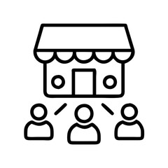 marketplace icon, marketplace line art - simple line art of marketplace, perfect for marketplace logos and icons