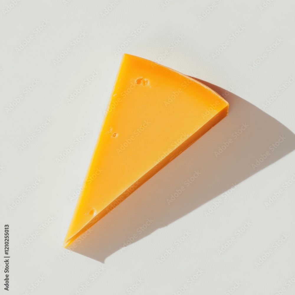 Poster sharp cheddar cheese slice highlights vibrant color and texture on a clean surface