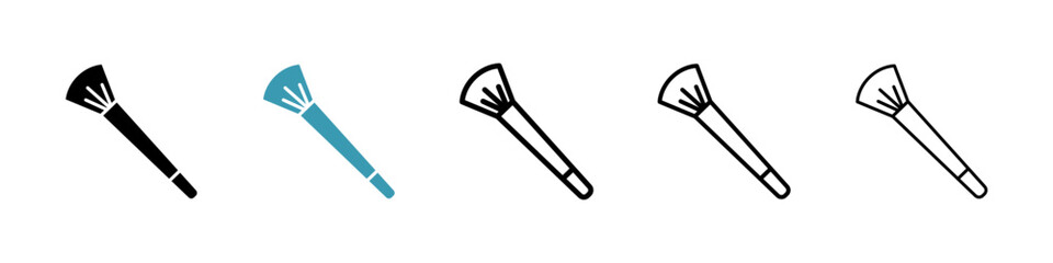 Makeup brush icons collection in black and blue colors