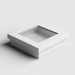Realistic Creases Matte White Bakery Box 3D Mockup