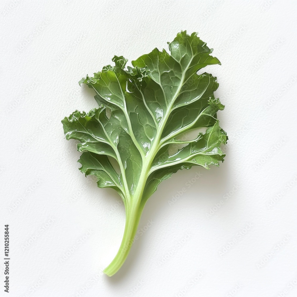 Aufkleber fresh curly green kale leaf showcasing its vibrant texture and nutritional value for healthy eating 