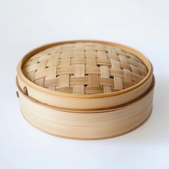 Bamboo steamer basket showcasing traditional craftsmanship and culinary use in Asian cuisine