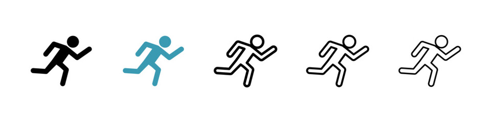 Running icons in black and blue set