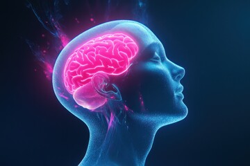 Obraz premium Aura of enlightenment through a glowing abstract brain