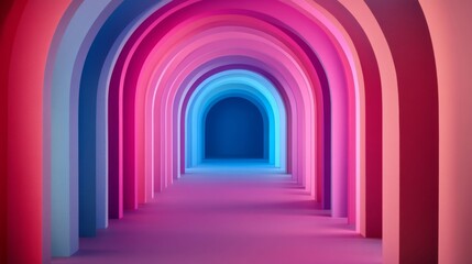 Colorful Archway Tunnel: Abstract 3D Render