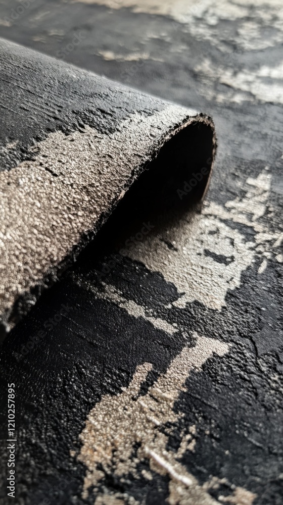 Fototapete rugged concrete surface in deep charcoal with textured imperfections and unique patterns