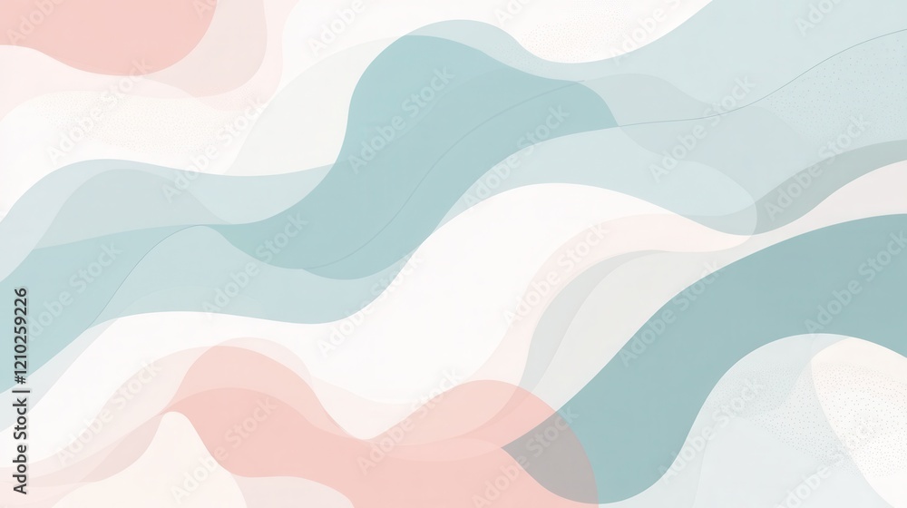 Poster Pastel-themed abstract pattern blending soft hues with flowing shapes for a calming and modern aesthetic