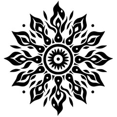 Fire mandala silhouette