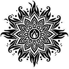 Fire mandala silhouette