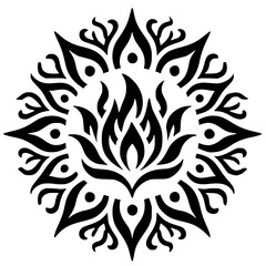 Fire mandala silhouette
