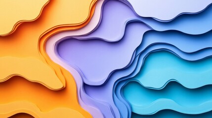 Abstract Layered Paper Design with Vibrant Hues