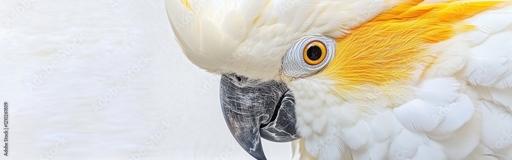Aufkleber close-up of a cockatoo's expressive face highlighting intricate feather details and vibrant colors i