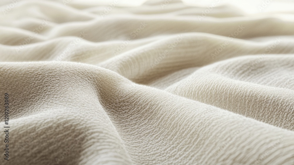 Aufkleber warm sandy beige fabric rolled softly across a flat surface creating gentle waves and textures in na