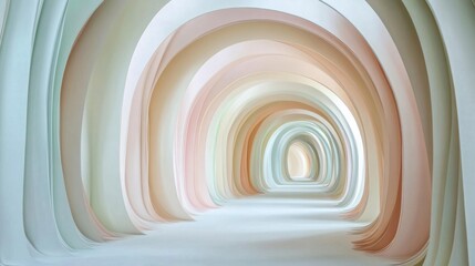 Obraz premium Abstract Pastel Archway Tunnel Interior Design