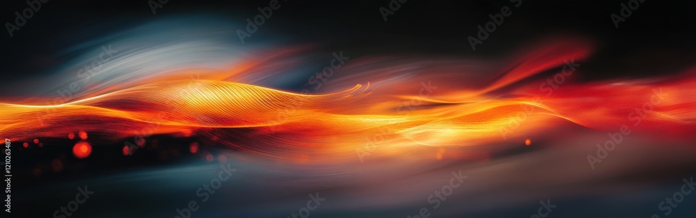 Poster dynamic crimson and bright bokeh effects create a mesmerizing atmosphere in a vivid abstract display