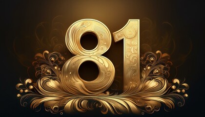 Number 81 gold. Generated image