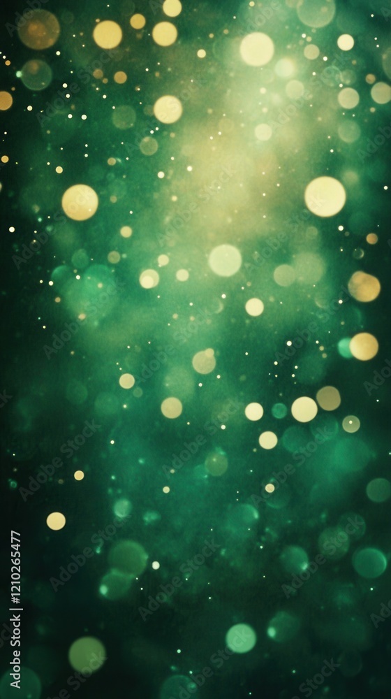 Poster captivating emerald green bokeh design creates an enchanting atmosphere for any creative project or 