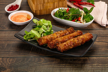 Fried Vietnamese spring roll with special sauce