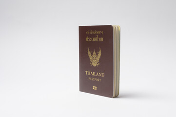 Thai Passport Displayed on a Plain Background Showcasing Its Design and Details