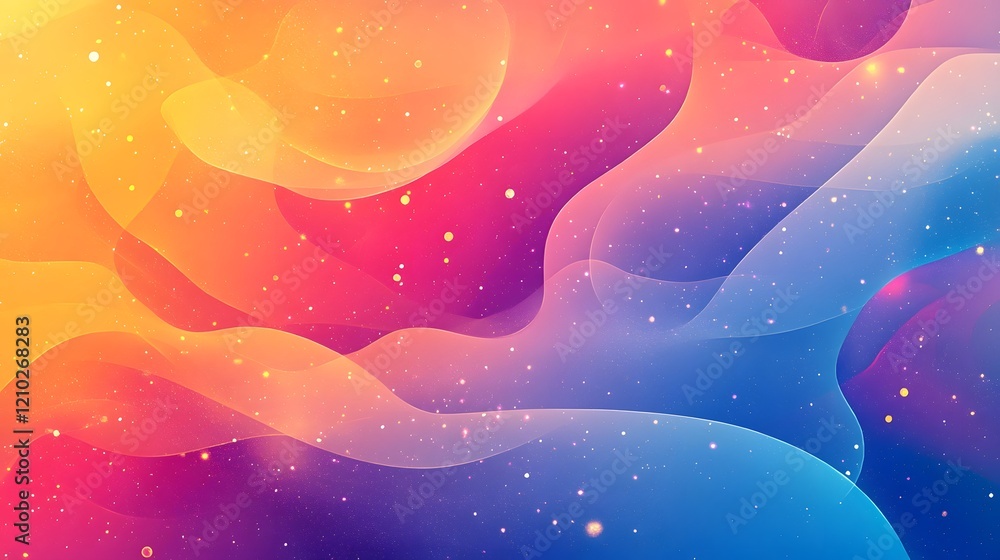 Poster mesmerizing and dynamic gradient design with vibrant colorful tones sparkling details and playful ab