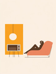Retro Minimalist Art | Vintage Inspired Print | Mid Century Modern Decor for Creative Projects | Created using generative AI tools