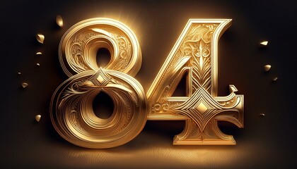 Number 84 gold. Generated image