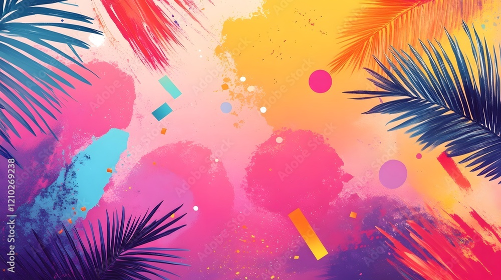 Aufkleber playful and vibrant party design background with sparkling gradients joyful cheerful patterns and mo