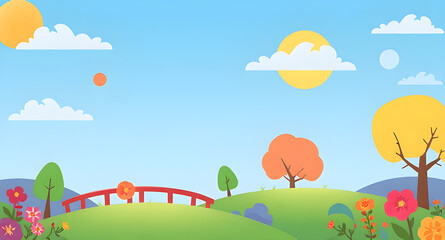 landscape with trees and clouds