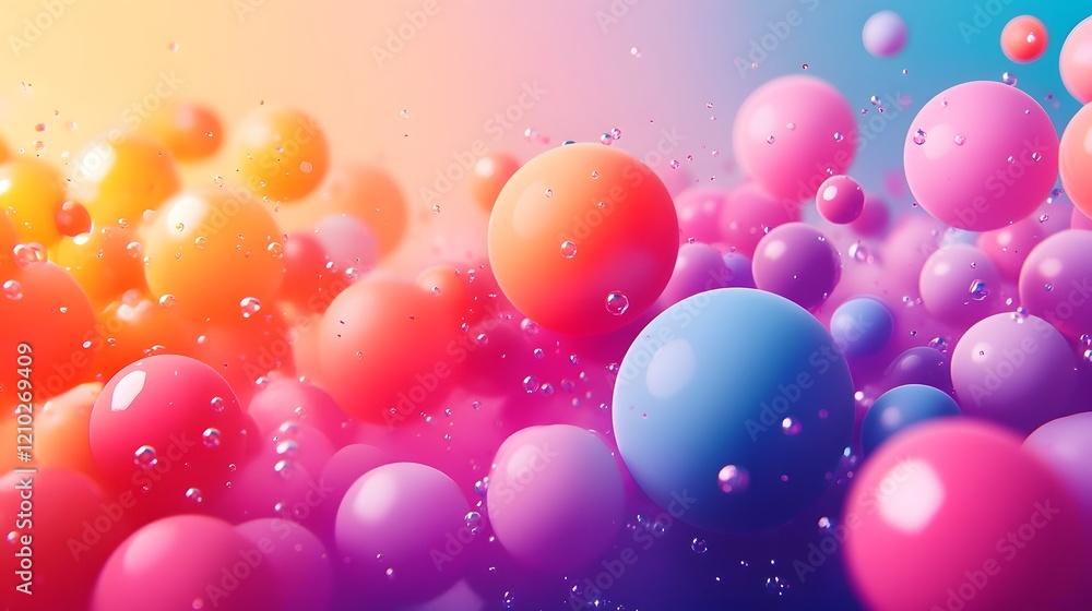 Aufkleber cheerful and vibrant party design with sparkling gradient balloons playful abstract details and mode