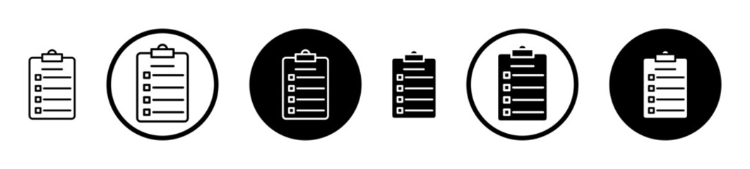 Clipboard icons in black and blue set