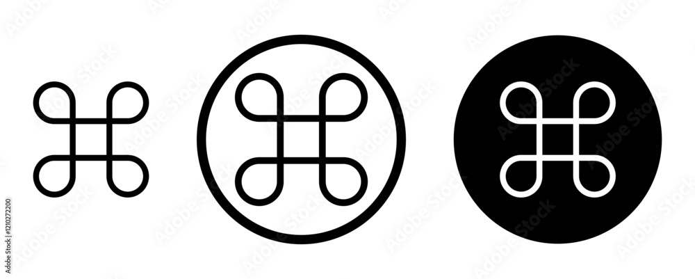 Poster command icon set in black filled and stroke line style.