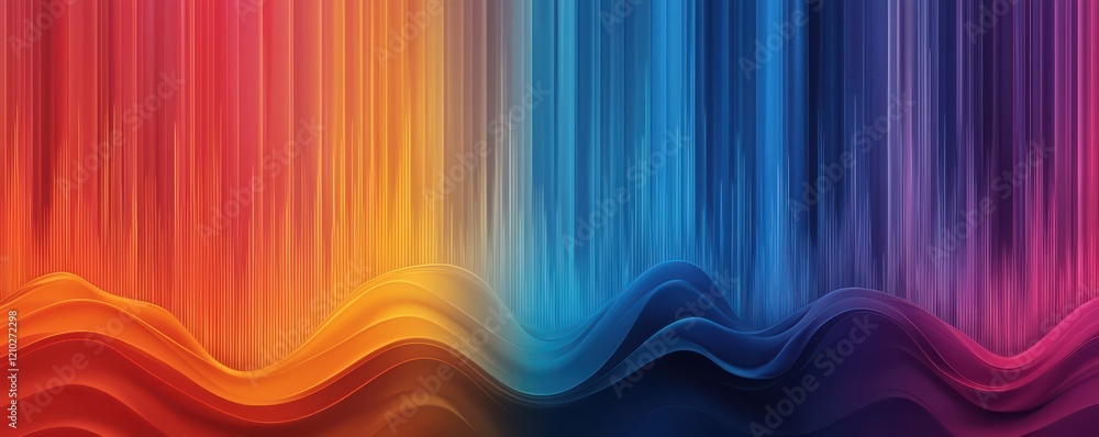 Poster a vibrant gradient of colors transitions smoothly from warm hues to cool shades, creating a dynamic,