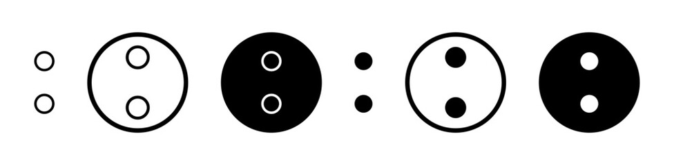 Colon sign set in black filled and stroke line style.