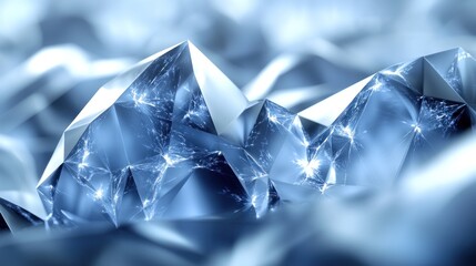 Glowing Crystal Peaks, Abstract Background, Sci-fi Texture